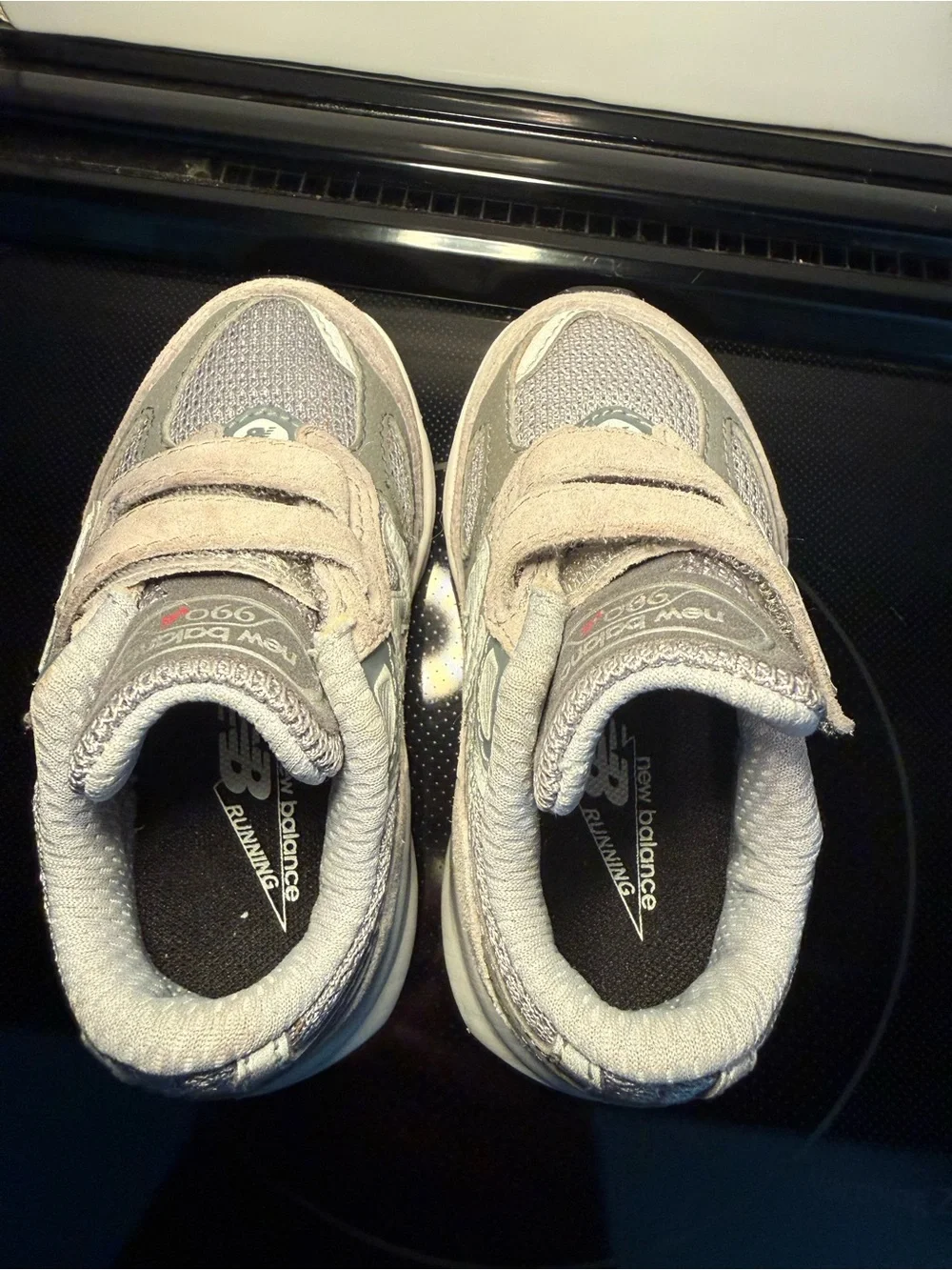 New Balance Kids Gray Velcro Athletic Sneakers